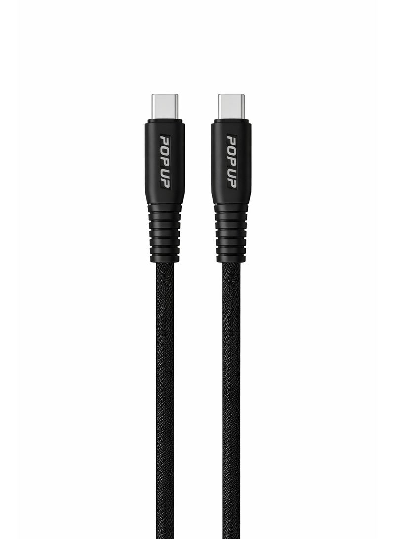 Pop-up Fast Charging USB-C to USB-C Cable 60W, 1 Meter, Cut-Resistant - Image 2